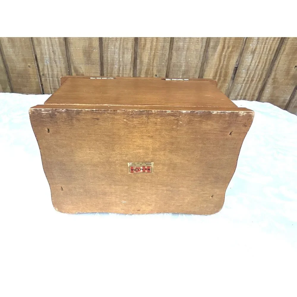Vintage Himark jewelry chest 2 drawer small wood jewelry box